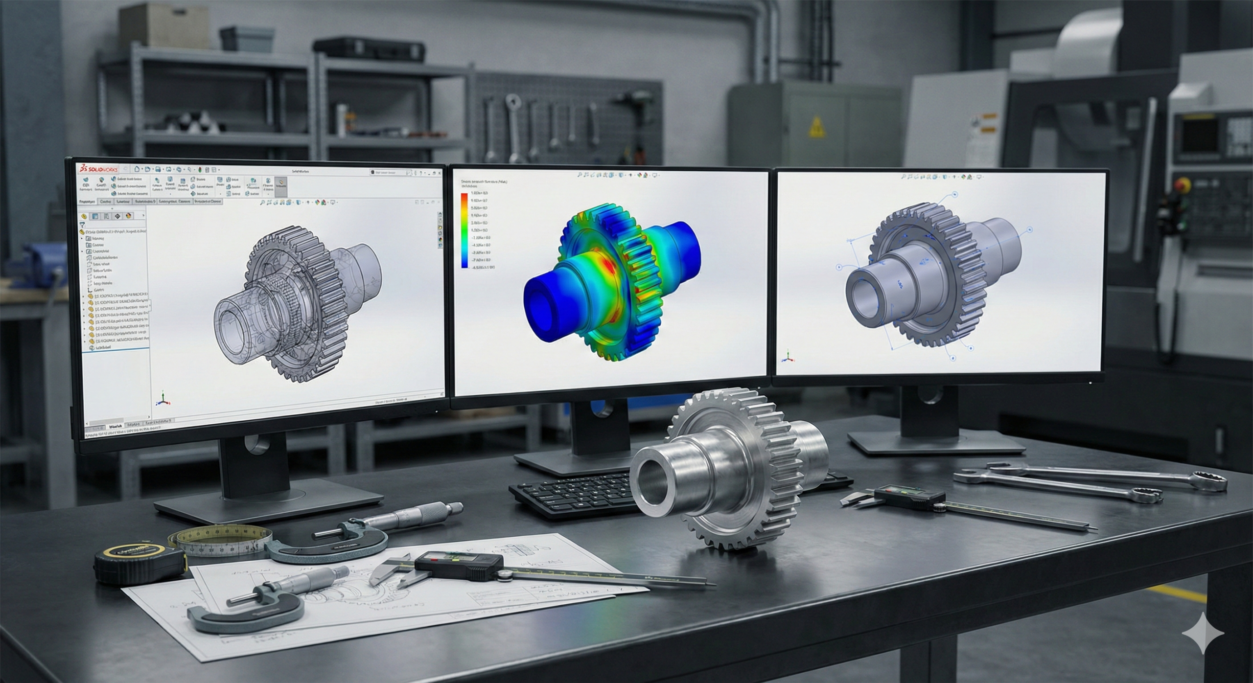 Illustrative engineering study for Engineering Simulation with SolidWorks